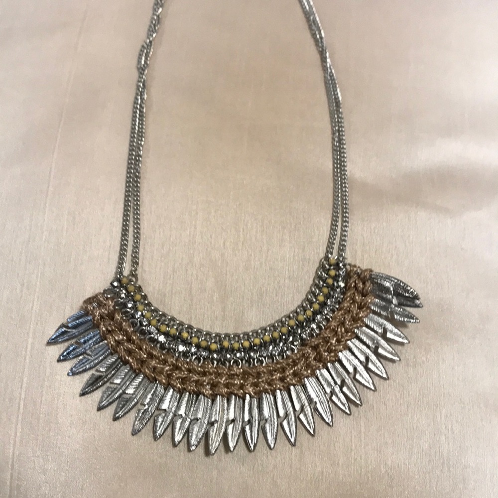 Leaf silver necklace